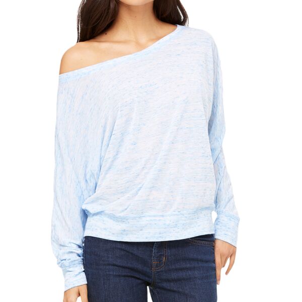 Ladies' Flowy Long-Sleeve Off Shoulder T-Shirt Thumbnail