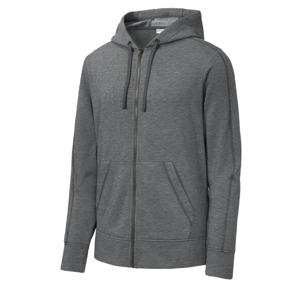 PosiCharge ® Tri Blend Wicking Fleece Full Zip Hooded Jacket Thumbnail